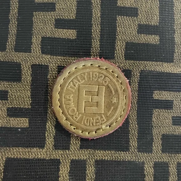 Vintage FENDI Zucca Large Document Hand Bag Pouch Canvas Leather Brown - Picture 10 of 15